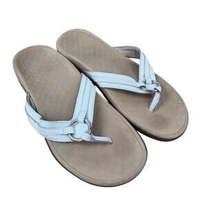 Vionic Tide Aloe Women’s Flip Flop Size 8 Thong Sandals White Leather Comfort